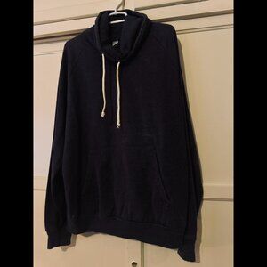 Divided | Navy Blue Cowl Neck Sweatshirt with Kangaroo Pocket | Medium (M)